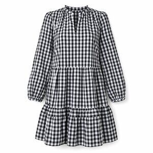 NWT J.Crew Factory Gingham Cotton Poplin Tiered Ruffle Mini Dress XS Cottagecore